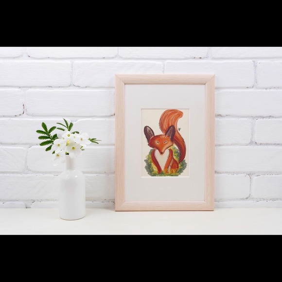 Nursery Fox Art Print-4”x6”-Unframed - Picture 1 of 3